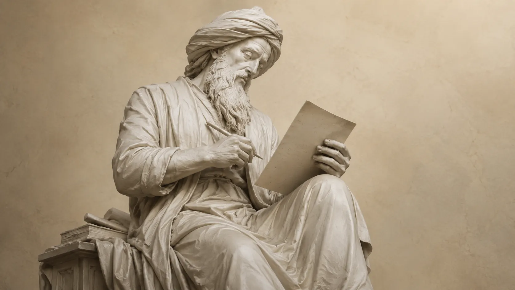 Reconstructed portrait of Mir Emad Hassani based on a statue of him in Qazvin